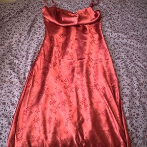 Inspired Hearts Rust and Mauve Floral maxi Satin Dress